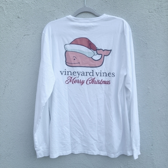Vineyard Vines white Christmas long sleeve top size M - Picture 5 of 5